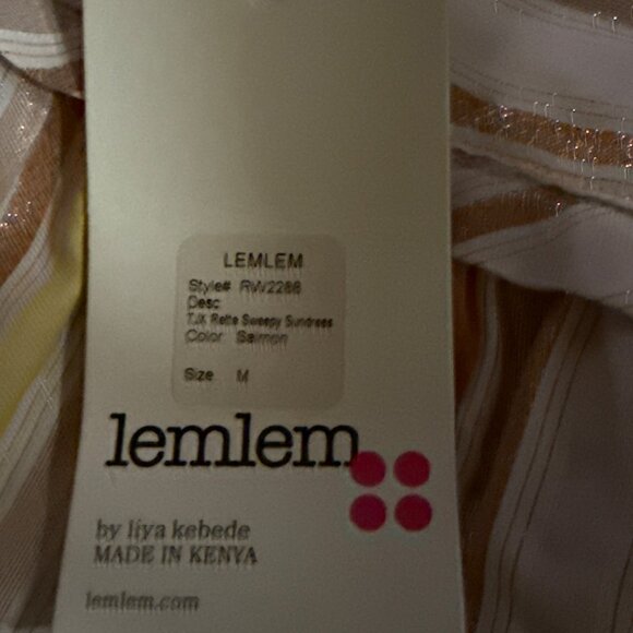 Lemlem Retta Sweepy Sleeveless Salmon Sundress, Size Medium, New with Tags. - Picture 2 of 3